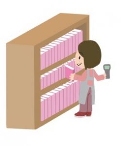 蔵書点検のイラスト